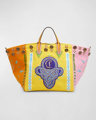 CHRISTIAN LOUBOUTIN BREIZCABA LARGE TOTE IN CANVAS