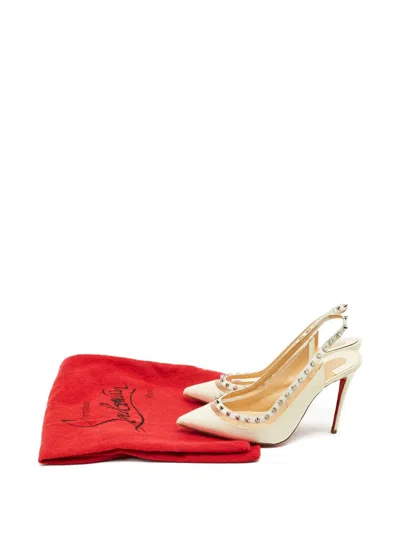 Pre-owned Christian Louboutin Brigandine Pumps In White