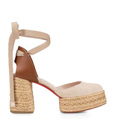 Christian Louboutin Brigissima Suede Platform Pumps 70 In Cream