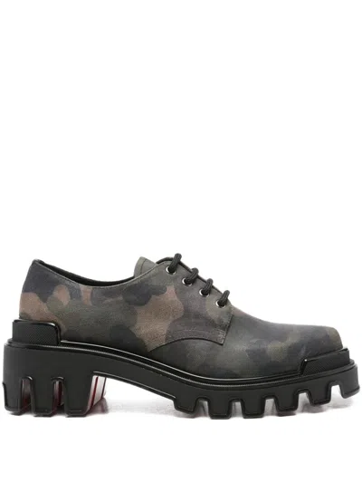 Christian Louboutin Camouflage Lace-up Low-top Shoes In Multi