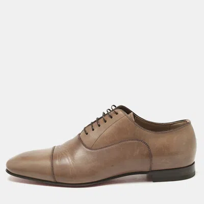 Pre-owned Christian Louboutin Brown Leather Greggo Oxfords Size 43.5