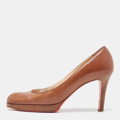 Pre-owned Christian Louboutin Brown Leather New Simple Pumps Size 39