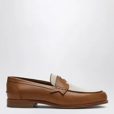 Christian Louboutin Brown Leather Penny Loafers Men