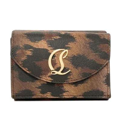 Pre-owned Christian Louboutin Brown Leather Wallet (tri-fold) ()