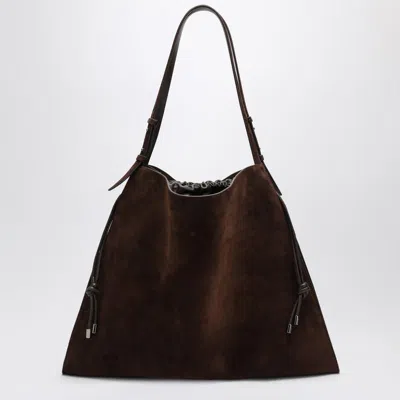 Christian Louboutin Brown Suede Baggy Tote Bag