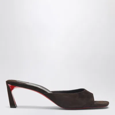 Christian Louboutin Brown Suede Condora Mule