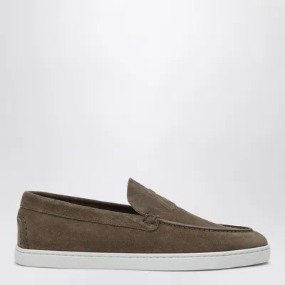 CHRISTIAN LOUBOUTIN BROWN SUEDE VARSIBOAT BOAT SHOES