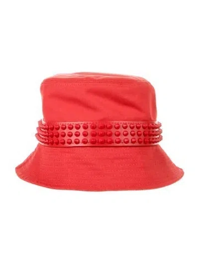 Pre-owned Christian Louboutin Bucket Hat In Red