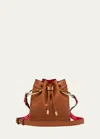 Christian Louboutin By My Side Bucket Bag In Leather With Cl Logo In Brown