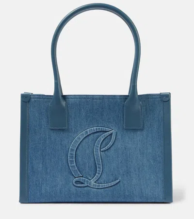 Christian Louboutin By My Side E/w Large Denim Tote Bag In Blue