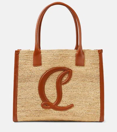 Christian Louboutin By My Side Tote In Beige Raffia In Cream