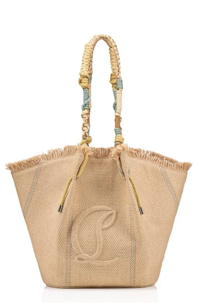 Christian Louboutin By My Side Jute Shopper Tote Bag In Natural/mineral