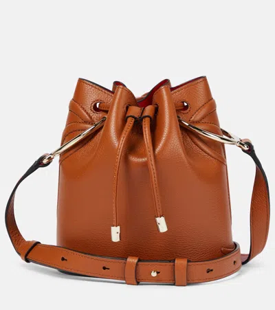 Christian Louboutin By My Side Leather Bucket Bag In Brown