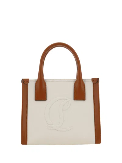Christian Louboutin By My Side Mini Canvas Tote Bag In White
