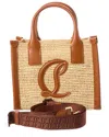 Christian Louboutin By My Side Mini Tote In Raffia With Cl Logo