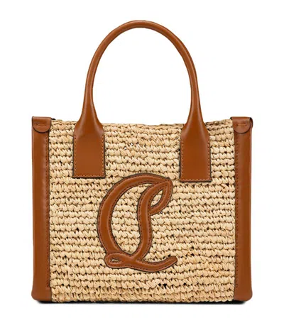 Christian Louboutin By My Side Mini Raffia Tote Bag In Natural