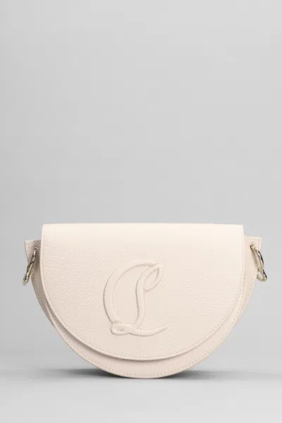 Christian Louboutin By My Side Shoulder Bag In Rose-pink Leather In White