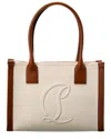CHRISTIAN LOUBOUTIN CHRISTIAN LOUBOUTIN BY MY SIDE SMALL CANVAS & LEATHER TOTE