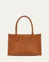 Christian Louboutin By My Side Small Tote In Leather With Cl Logo In Tan