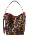Christian Louboutin Cabachic Mini Satin Bucket Bag In Brown