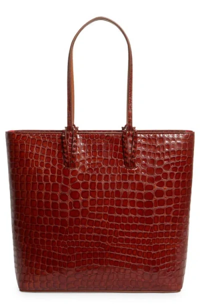 CHRISTIAN LOUBOUTIN CHRISTIAN LOUBOUTIN CABATA CROC EMBOSSED LEATHER TOTE