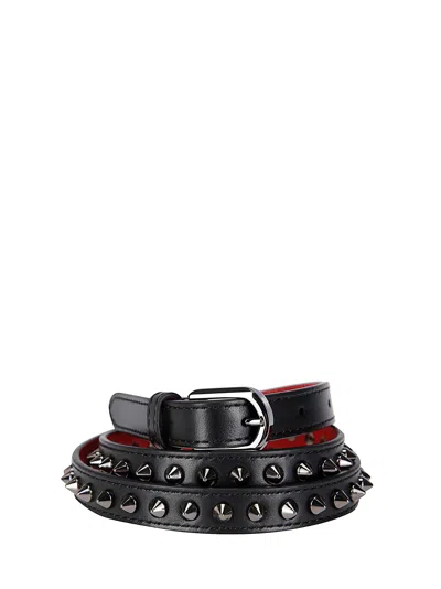 Christian Louboutin Cabata Belt 15 Mm In Black