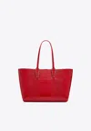 Christian Louboutin Cabata Croc-embossed Leather Tote Bag In Red