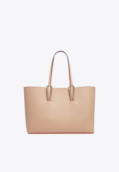 Christian Louboutin Cabata Grained Leather Tote Bag In Sand