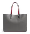 Christian Louboutin Cabata Large Calf Leather Tote Bag In Grey