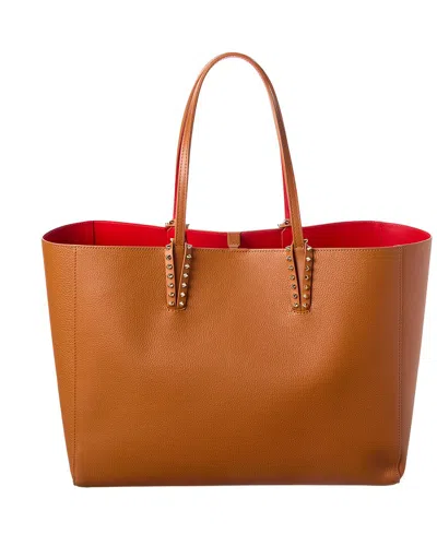 Christian Louboutin Cabata Large Leather Tote In Brown