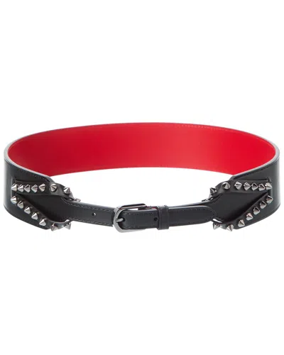 Christian Louboutin Cabata Leather Belt In Brown