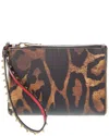 Christian Louboutin Cabata Leather Pouch In Brown