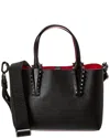 Christian Louboutin Mini Cabata Leather Top Handle Bag In Black