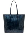 Christian Louboutin Cabata Croc Embossed Leather Tote In Blue