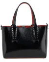 Christian Louboutin Cabata Mini Tote Bag In Leather With Spikes In Black