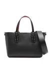 Christian Louboutin Mini Leather Tote Studded Handles In Black
