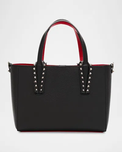 Christian Louboutin Cabata Mini Tote Bag In Leather With Spikes In Black