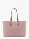 Christian Louboutin Womens  Cabata Soft Small Leather Tote Bag In Pink