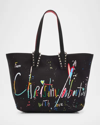 CHRISTIAN LOUBOUTIN CABATA SMALL BEACH SPLASH LOGO TOTE BAG