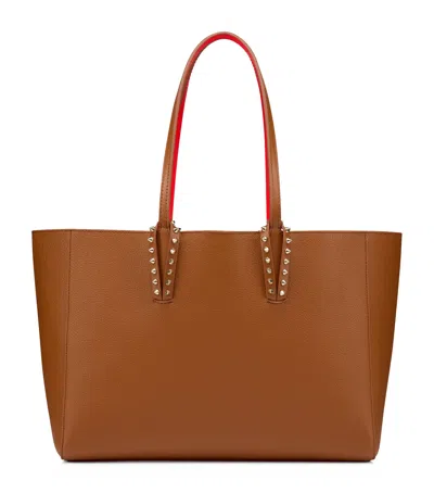Christian Louboutin Cabata Small Calf Leather Tote Bag In Brown