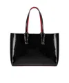 Christian Louboutin Cabata Embossed Leather Tote Bag In Black