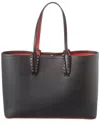 Christian Louboutin Women Cabata Leather Shoulder Bag With Studs