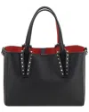 Christian Louboutin Mini Cabata Leather Top Handle Bag In Black