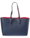 Christian Louboutin Cabata Small Leather Tote In Blue