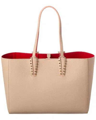 Christian Louboutin Cabata Small Leather Tote In Brown