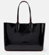 Christian Louboutin Cabata Embossed Leather Tote Bag In 黑色