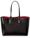 Christian Louboutin Cabata Embossed Leather Tote Bag In Black