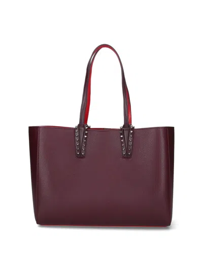 Christian Louboutin Cabata Small Tote Bag In Burgundy
