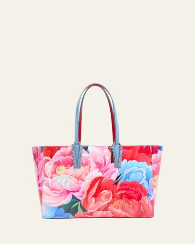 Christian Louboutin Cabata Small Tote Bag In Floral-print Patent Leather In Multi