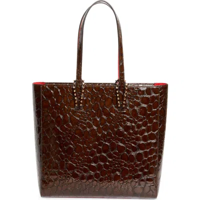 Christian Louboutin Cabata Soft Croc Embossed Leather North/south Tote Bag In Multi